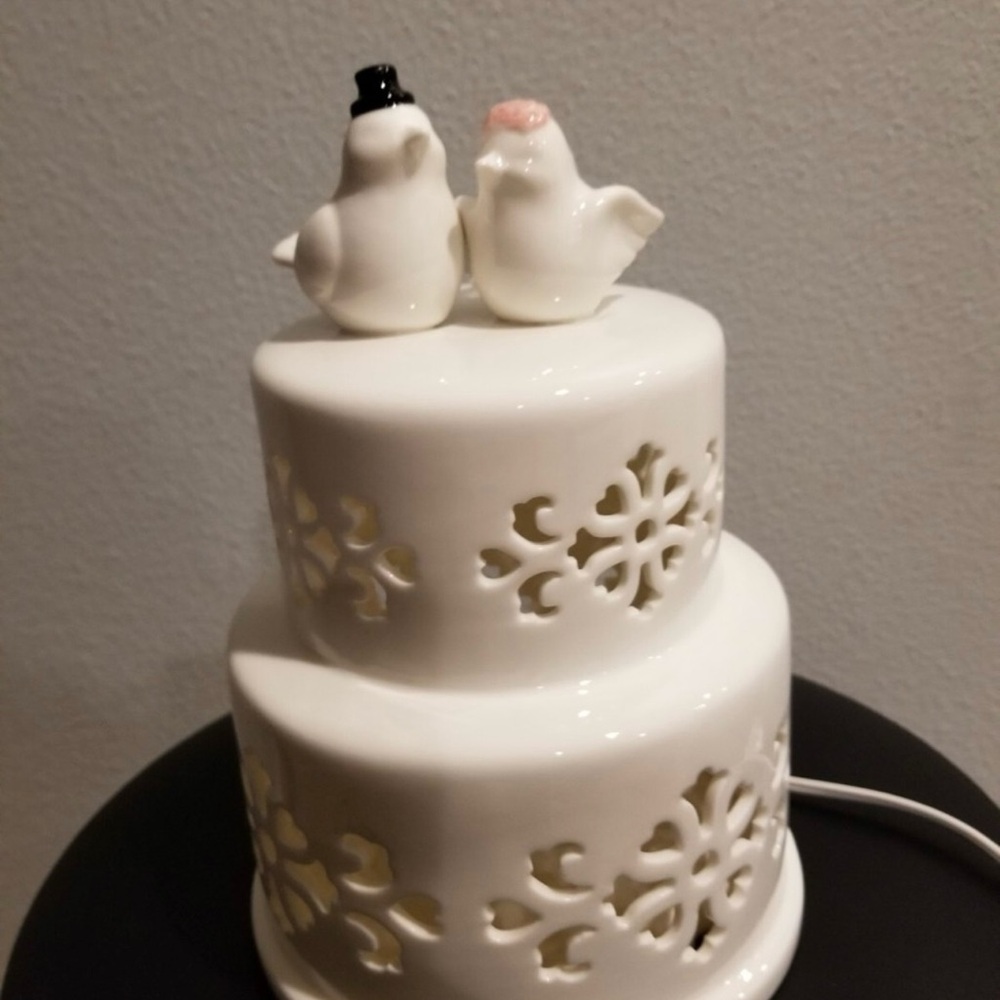 Ceramic Bird Cake Topper - White